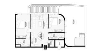 Планировка квартиры 2 спальни в ЖК Villa Del Gavi № 11016